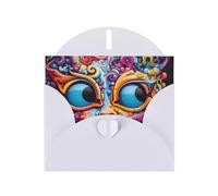 WZYWHJ Tarjeta de felicitación blanca de 15 x 10 cm con sobre para Navidad, cumpleaños, día de San Valentín, invitación a fiestas, arte de garabatos impresos