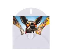 WZYWHJ Tarjeta de felicitación blanca de 15 x 10 cm con sobre para Navidad, cumpleaños, día de San Valentín, invitación de fiesta, arte de perro garabato impreso