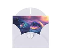 WZYWHJ Tarjeta de felicitación blanca de 15 x 10 cm con sobre para Navidad, cumpleaños, día de San Valentín, invitaciones de fiesta, impresiones de gotas de agua de colores