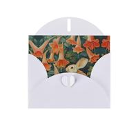 WZYWHJ Tarjeta de felicitación blanca de 15 x 10 cm con sobre para Navidad, cumpleaños, día de San Valentín, invitación de fiesta, conejito bajo la gloria de la mañana, impresa