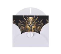 WZYWHJ Tarjeta de felicitación blanca de 15 x 10 cm con sobre para Navidad, cumpleaños, día de San Valentín, invitaciones de fiesta, impresiones de escarabajo montadas