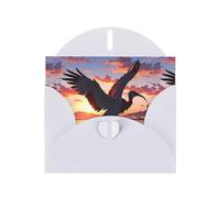 WZYWHJ Tarjeta de felicitación blanca de 15 x 10 cm con sobre para Navidad, cumpleaños, día de San Valentín, invitaciones a fiestas, pájaros volando por el mar