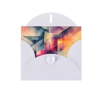 WZYWHJ Tarjeta de felicitación blanca para Navidad, cumpleaños, aniversario y más, impresiones abstractas degradadas fractales