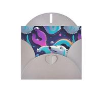 WZYWHJ Tarjeta de felicitación gris de 15 x 10 cm con sobre para Navidad, cumpleaños, día de San Valentín, invitaciones a fiestas, impresiones fluidas de oso polar