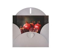 WZYWHJ Tarjeta de felicitación gris de 15 x 10 cm con sobre para Navidad, cumpleaños, día de San Valentín, invitación a fiesta, imagen de granada