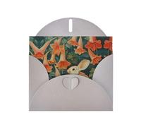 WZYWHJ Tarjeta de felicitación gris de 15 x 10 cm con sobre para Navidad, cumpleaños, día de San Valentín, invitación de fiesta, conejito bajo la gloria de la mañana impresa