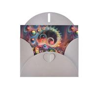 WZYWHJ Tarjeta de felicitación gris de 15 x 10 cm con sobre para Navidad, cumpleaños, día de San Valentín, invitación de fiesta, imagen de objetos extraños