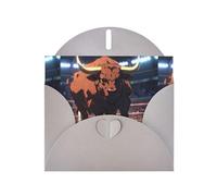 WZYWHJ Tarjeta de felicitación gris de 15 x 10 cm con sobre para Navidad, cumpleaños, día de San Valentín, invitaciones a fiestas, impresiones de toros valientes