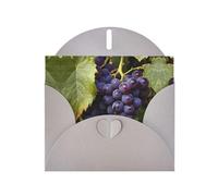 WZYWHJ Tarjeta de felicitación gris de 15 x 10 cm con sobre para Navidad, cumpleaños, día de San Valentín, invitación de fiesta, imagen de uvas enormes