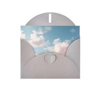 WZYWHJ Tarjeta de felicitación gris de 15 x 10 cm con sobre para Navidad, cumpleaños, día de San Valentín, invitación de fiesta, imagen de nube