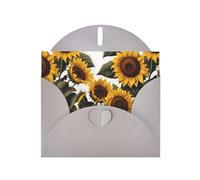 WZYWHJ Tarjeta de felicitación gris de 15 x 10 cm con sobre para Navidad, cumpleaños, día de San Valentín, invitación a fiesta, girasol, flores