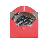 WZYWHJ Tarjeta de felicitación roja de 15 x 10 cm con sobre para Navidad, cumpleaños, día de San Valentín, invitación de fiesta, tortuga pequeña en la caracola impresa