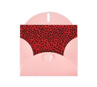 WZYWHJ Tarjeta de felicitación rosa de 15 x 10 cm con sobre para Navidad, cumpleaños, día de San Valentín, invitación de fiesta, estampado de leopardo rojo
