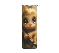 WZYWHJ Taza de acero inoxidable de 20 onzas, taza ecológica de calidad con tapa sellable y efecto aislante, sin accesorios, mono con ojos brillantes impresos