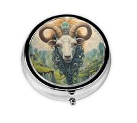 WZYWHJ The Leader of The Valley - Caja de medicina circular impresa, portátil de viaje con compartimentos, mini dispensador de píldoras