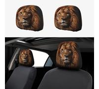 WZYWHJ The Lion's Gaze Prints - Funda de almohada para coche, 2 piezas, accesorios de funda de asiento, funda protectora universal