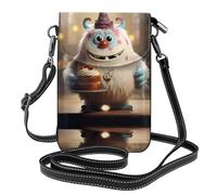 WZYWHJ The little monster holding the cake - Bolso cruzado de piel con solapa para teléfono, regalo versátil para mujeres, caminar, acampar, ir de compras y viajar