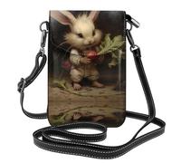WZYWHJ The little rabbit pulling the radish Printed Leather Crossbody Flap Phone Bag - Regalo versátil para mujeres, caminar, acampar, ir de compras y viajar