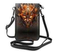 WZYWHJ The Mask of Burning Flames - Bolso cruzado de piel con solapa para teléfono, regalo versátil para mujeres, caminar, acampar, ir de compras y viajar