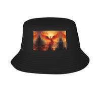 WZYWHJ The Phoenix Reborn in Fire - Gorro de pescador de doble capa para adultos, para verano, al aire libre, playa, color negro