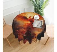 WZYWHJ The Phoenix Reborn in Fire - Mantel redondo largo con estampado de Phoenix y antidesbordamiento y resistente a las arrugas, 152 cm