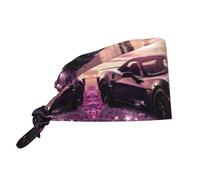 WZYWHJ The Sea Printing - Gorro de trabajo de limpieza para coche deportivo, sombrero de chef para mujeres y hombres, ajustable, transpirable, color negro