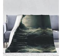 WZYWHJ The Turbulent Sea Surface - Manta de franela estampada normal de 280 g para sofá, dormitorio, cama, silla, suave y cómoda, manta de mujer de 66 x 90 pulgadas