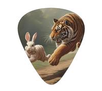 Wzywhj Tiger Chasing Rabbit - Púas de guitarra impresas de 12 piezas, fácil agarre, para ukelele, guitarra eléctrica o acústica