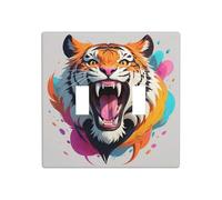 WZYWHJ Tiger Roar Prints - Placa decorativa de pared de 4.5 x 4.5 pulgadas, duradera y elegante para zonas residenciales y comerciales