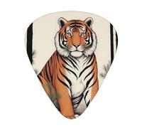 Wzywhj Tiger Under The Pine Tree - Púas de guitarra impresas de 12 piezas, fácil agarre, para ukelele, guitarra eléctrica o acústica