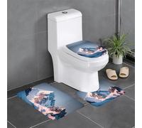 WZYWHJ Top of The Snowy Mountain Prints - Juego de 4 alfombrillas de baño, antideslizantes, duraderas, fáciles de limpiar, adecuadas para baño e inodoro