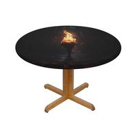 WZYWHJ Torches in The Dark - Mantel redondo impreso impermeable, resistente a las arrugas, para decoración de mesa de comedor