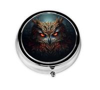 WZYWHJ Twin Peaks Owl Prints - Caja de medicina circular de almacenamiento, portátil de viaje con compartimentos, mini dispensador de píldoras