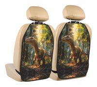 WZYWHJ Tyrannosaurus Rex in The Forest - Almohadilla de almacenamiento para asiento de coche con estampado de tiranosaurio en el bosque, 2 piezas, bolsa de almacenamiento multifuncional para asiento