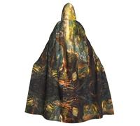 WZYWHJ Tyrannosaurus Rex in the forest - Poncho con capucha para hombres y mujeres, fiesta de Halloween