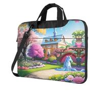 WZYWHJ Unicorn Fairy Tale Prints - Bolsa para portátil con interior suave, múltiples bolsillos, ideal para hombres, viajes y negocios, Negro, 13 inch