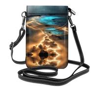 WZYWHJ View under the moon printing - Bolso cruzado de cuero para mujer con correa de hombro ajustable