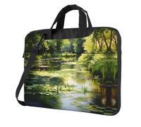 WZYWHJ Water Lilies in the Pond Printing - Bolsa portátil ultrafina de un solo hombro, accesorios de computadora, suave a prueba de golpes para portátiles, Black, 15.6 inch