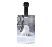 WZYWHJ White Fox on The Snow - Etiquetas impresas para bolsa de equipaje, etiquetas de protección de privacidad para hombres y mujeres