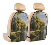 WZYWHJ Willow Trees by The Lake - Almohadilla de almacenamiento para asiento de coche, 2 piezas, multifuncional, protector de asiento después de la instalación