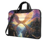 WZYWHJ Wings on the Rainbow Bridge Printing - Bolsa portátil ultrafina para portátil de un solo hombro, accesorios de computadora, suave a prueba de golpes para portátiles, Black, 15.6 inch