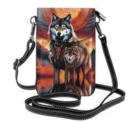 WZYWHJ Wolf Totem With Fire - Bolso cruzado de piel para mujer con correa ajustable para el hombro