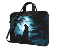 WZYWHJ Wolf Under The Moon Printing - Bolsa portátil ultrafina para portátil de un solo hombro, accesorios de computadora, suave a prueba de golpes para portátiles, Black, 13 inch