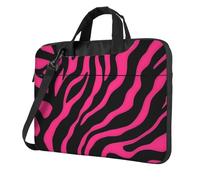 WZYWHJ Zebra Tiger Leopard - Bolsa para portátil con interior suave, múltiples bolsillos, ideal para hombres, viajes y negocios, Negro, 14 inch