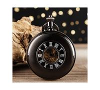 WZYYCV Hombre Pocket Watch Reloj De Bolsillo Esqueleto Reloj De Bolsillo Mecánico Romano Reloj De Bolsillo con Tapa Vintage con Cadena Reloj de Bolsillo