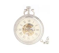 WZYYCV Hombre Pocket Watch Reloj de Bolsillo Esqueleto Reloj de Bolsillo mecánico Sin Tapa Número romano Reloj de Bolsillo Reloj de Cuerda Reloj de Bolsillo Reloj de Bolsillo