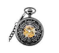 WZYYCV Hombre Pocket Watch Reloj De Bolsillo Reloj De Bolsillo Mecánico Reloj De Bolsillo con Grabado Hueco Reloj De Bolsillo Vintage con Tapa Material De Aleación Reloj de Bolsillo