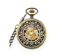 WZYYCV Hombre Pocket Watch Reloj De Bolsillo Reloj De Bolsillo Mecánico Reloj De Bolsillo con Grabado Hueco Reloj De Bolsillo Vintage con Tapa Material De Aleación Reloj de Bolsillo
