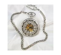 WZYYCV Hombre Pocket Watch Reloj De Bolsillo Retro Mecánico Cuerda Manual Reloj De Bolsillo Delicado Reloj De Bolsillo con Tapa para Hombres con Cadena Reloj de Bolsillo
