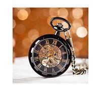 WZYYCV Hombre Pocket Watch Reloj De Bolsillo Vintage Reloj De Bolsillo Calado Sin Tapa Reloj con Cadena para Hombre Regalo para Cumpleaños Navidad Reloj de Bolsillo
